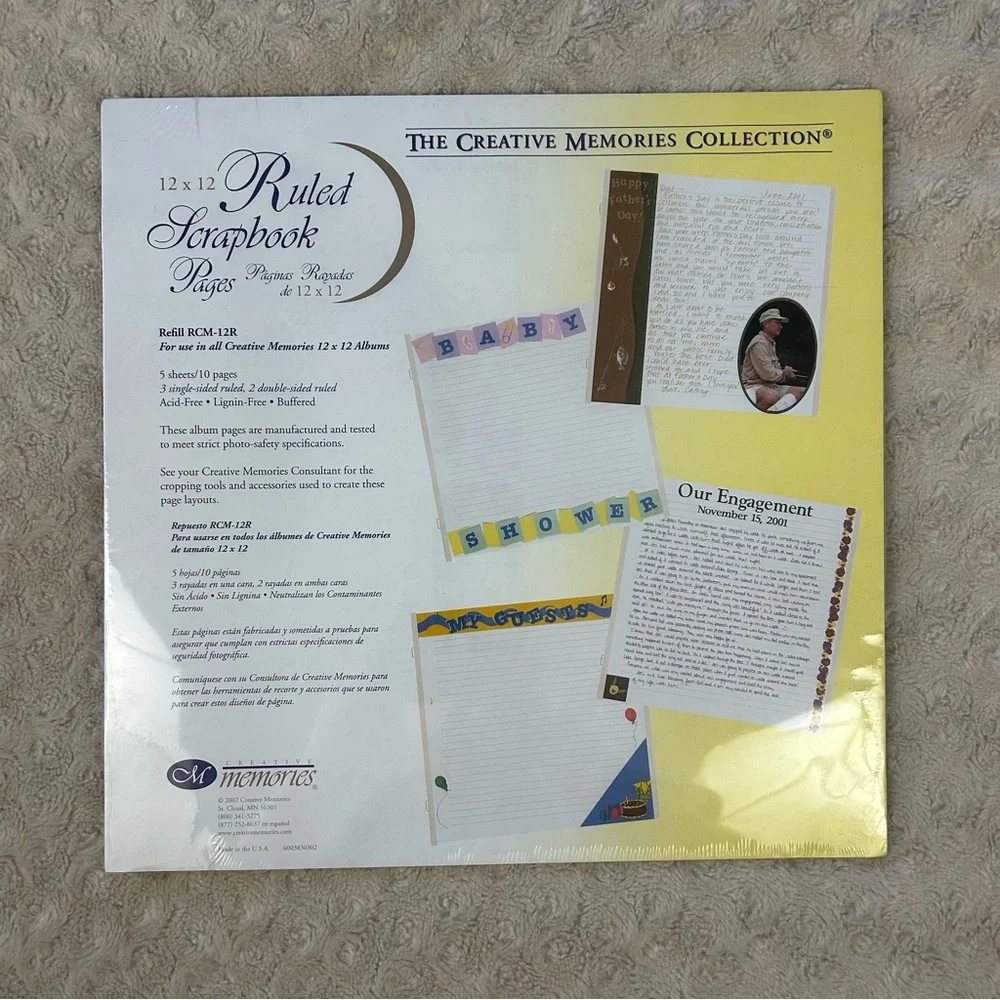 Creative Memories Collection Ruled Scrapbook Pages White Refill RCM-12R 12x12